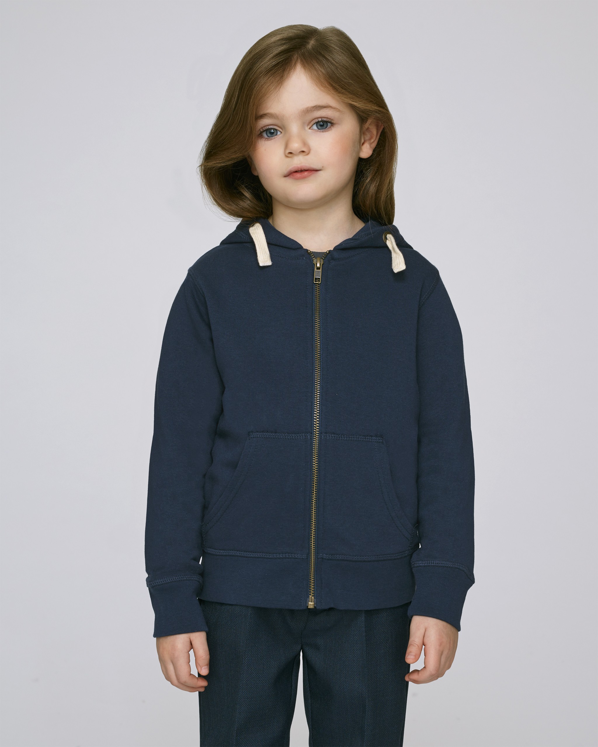 Sweat-shirt en coton bio à capuche zippé enfant -