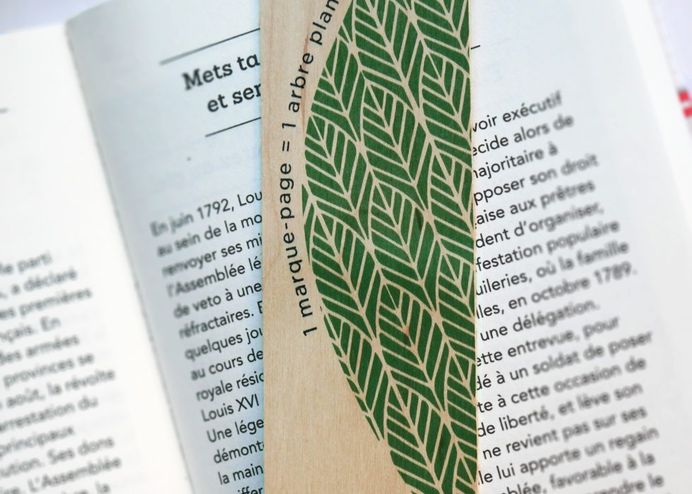 Marque page en  bois made in France - 2