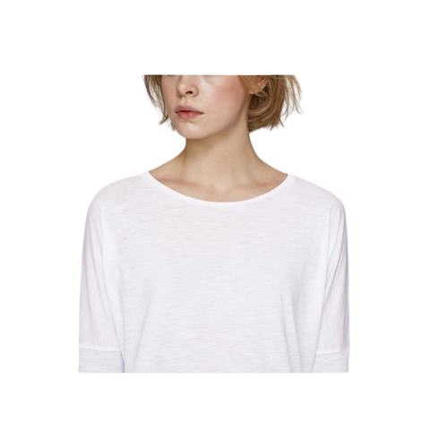 T-shirt coton bio femme avec épaules tombantes -