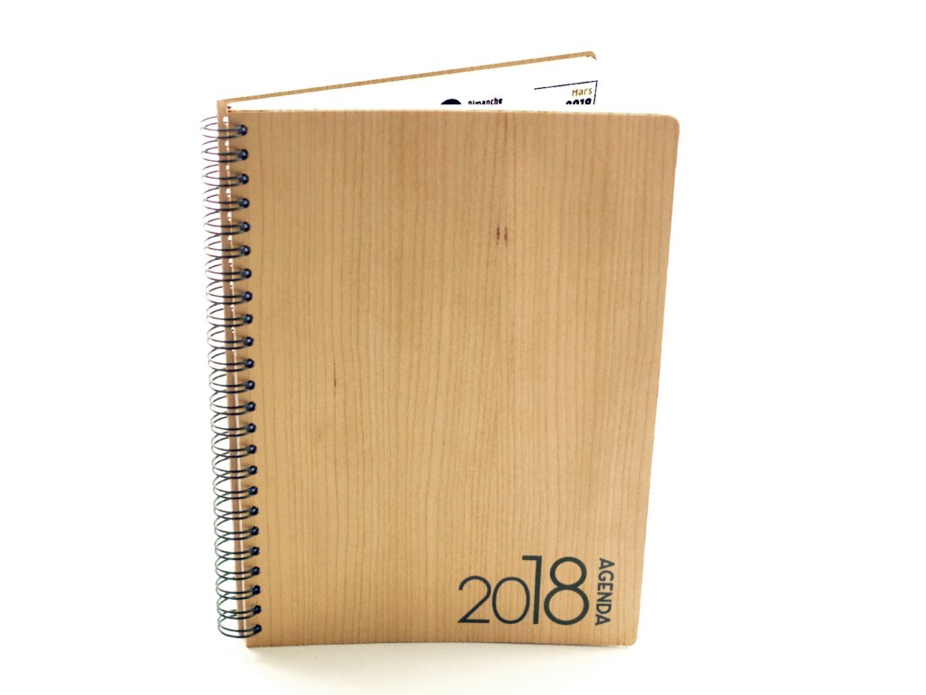 Agenda  en bois de cerisier - Made in France - 4