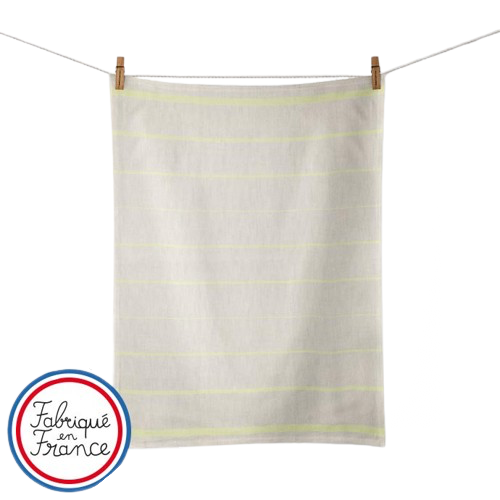 Torchon rayé coton et lin - Made in France