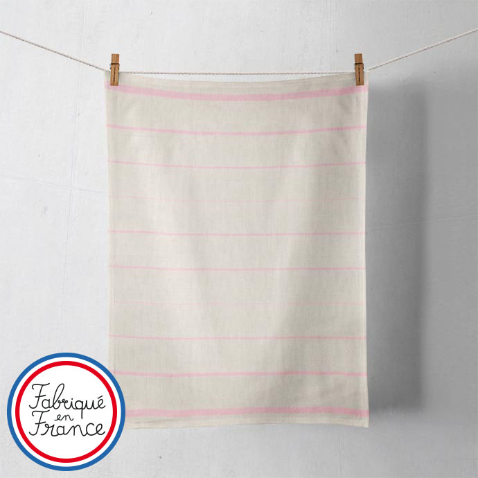 Torchon rayé coton et lin - Made in France - 3