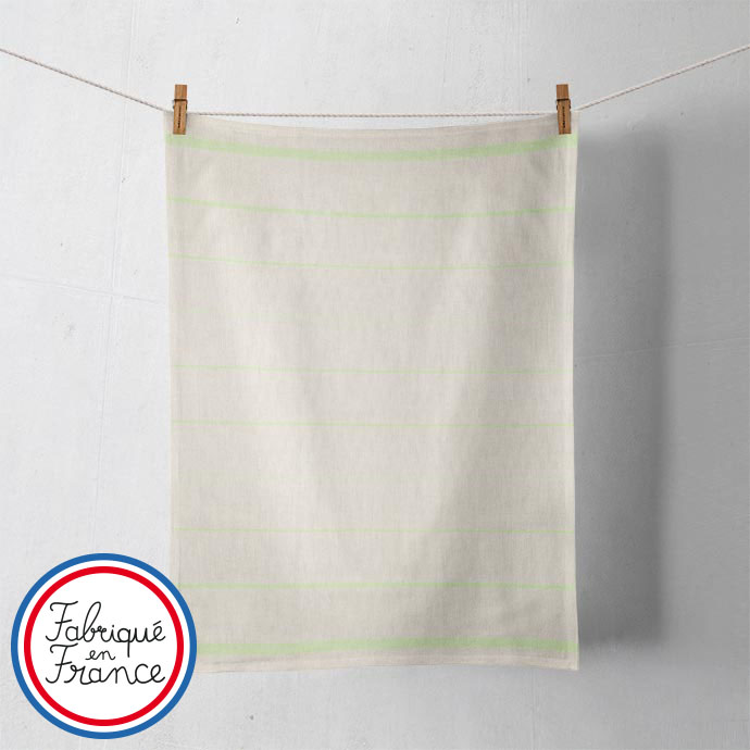 Torchon rayé coton et lin - Made in France - 4