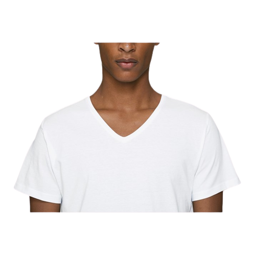 T-shirt col V en coton bio coupe décontractée -