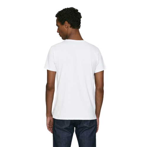 T-shirt col V en coton bio coupe décontractée -