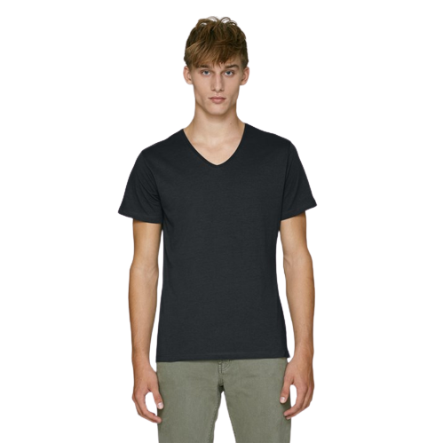 T-shirt col V en coton bio coupe décontractée -