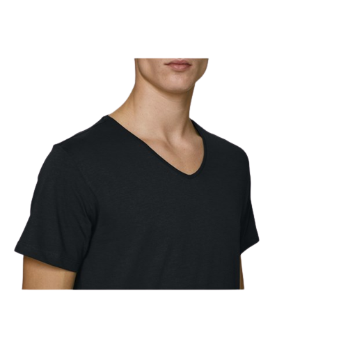 T-shirt col V en coton bio coupe décontractée -