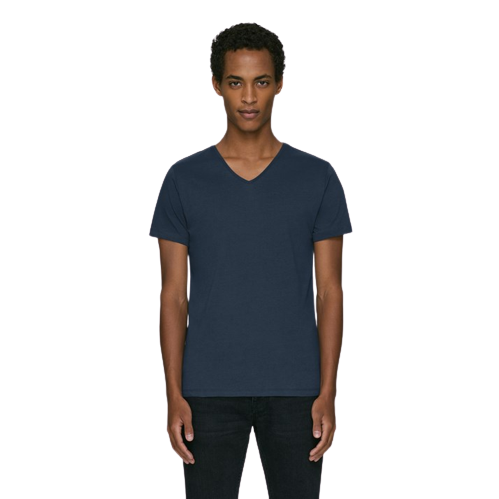 T-shirt col V en coton bio coupe décontractée -