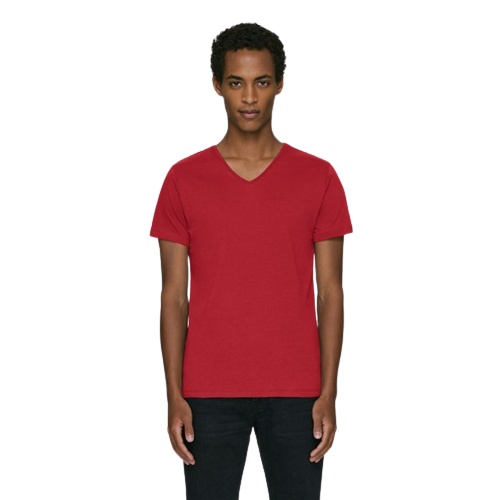 T-shirt col V en coton bio coupe décontractée -