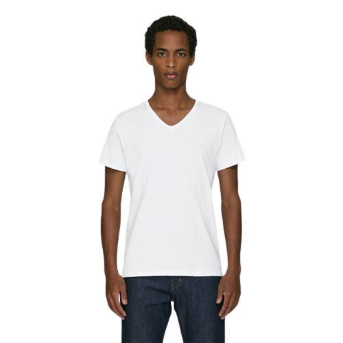 T-shirt col V en coton bio coupe décontractée