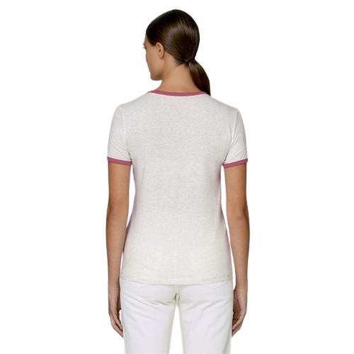 T-shirt coton bio biais de couleur contrastée -