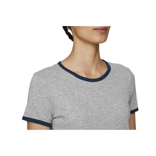 T-shirt coton bio biais de couleur contrastée -