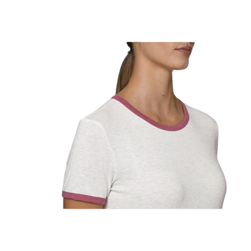 T-shirt coton bio biais de couleur contrastée -