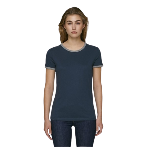 T-shirt coton bio biais de couleur contrastée