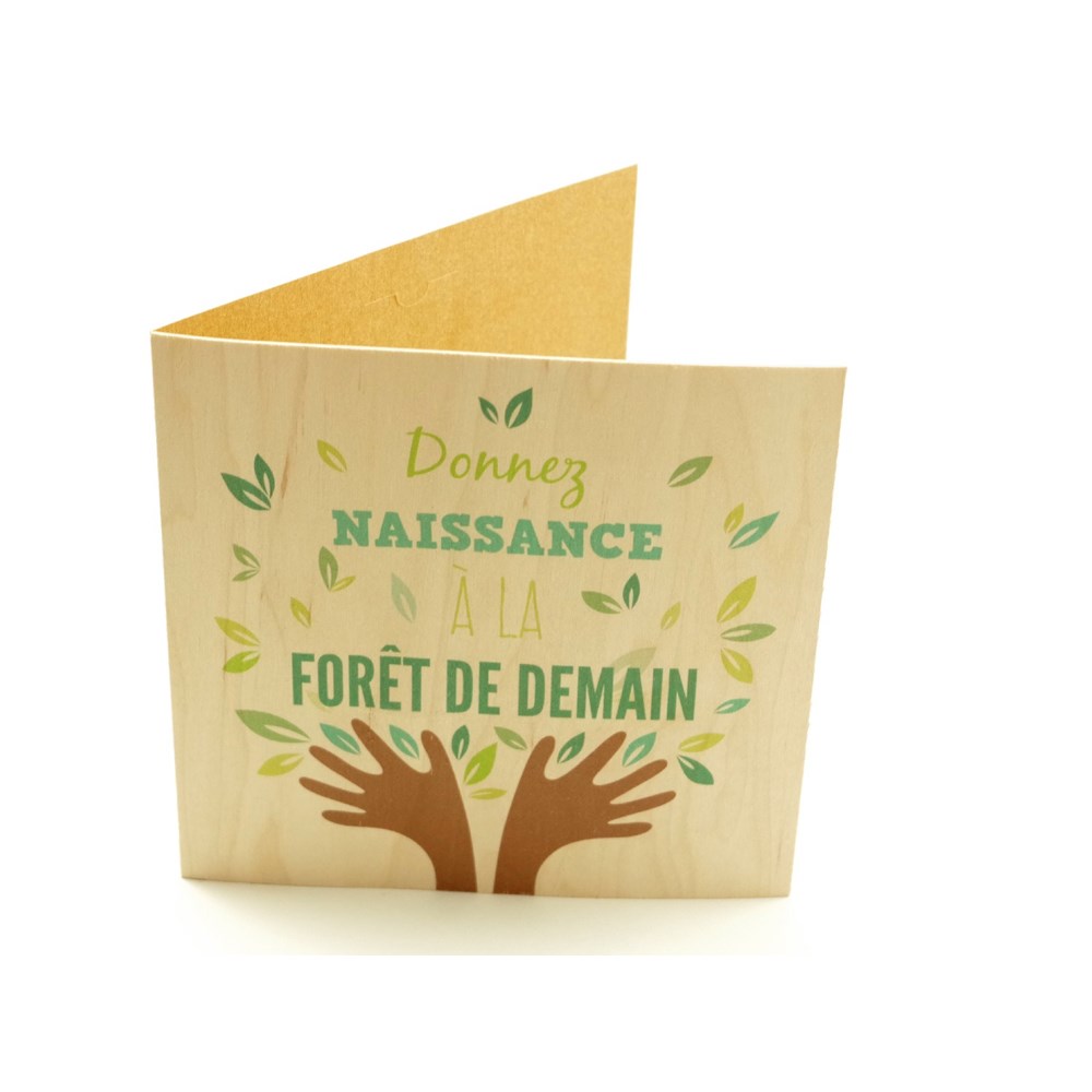 Carte De Voeux Bois Certifié - Made in France