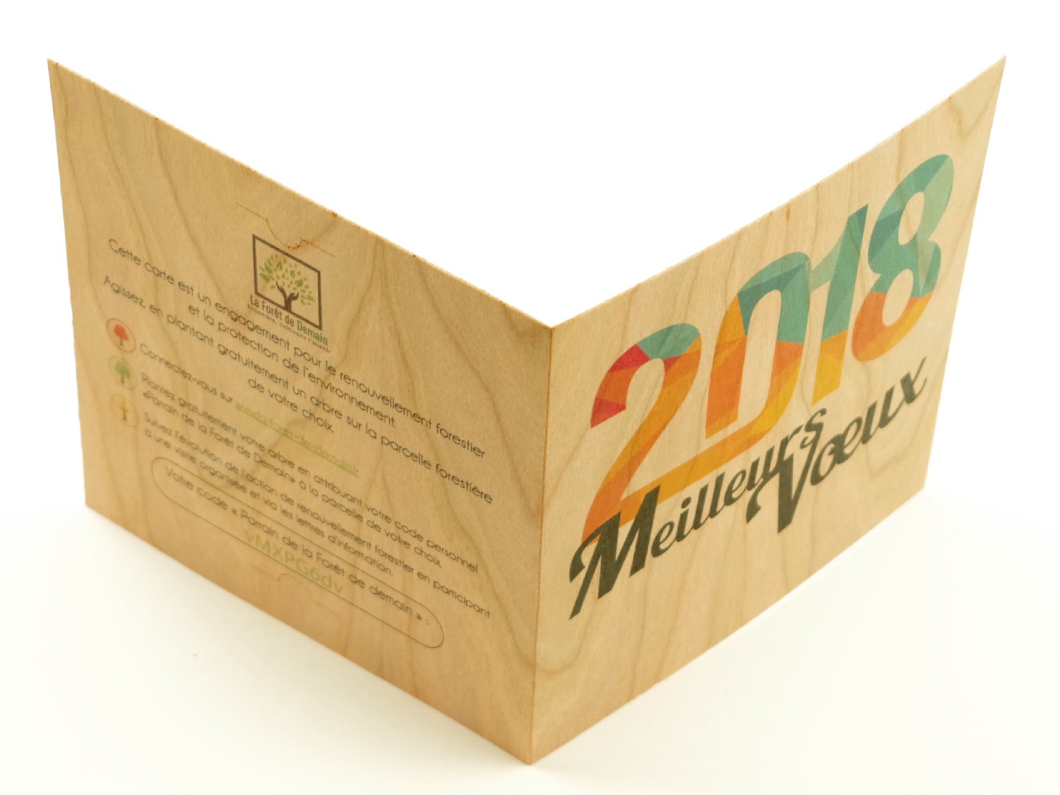 Carte De Voeux Bois Certifié - Made in France -