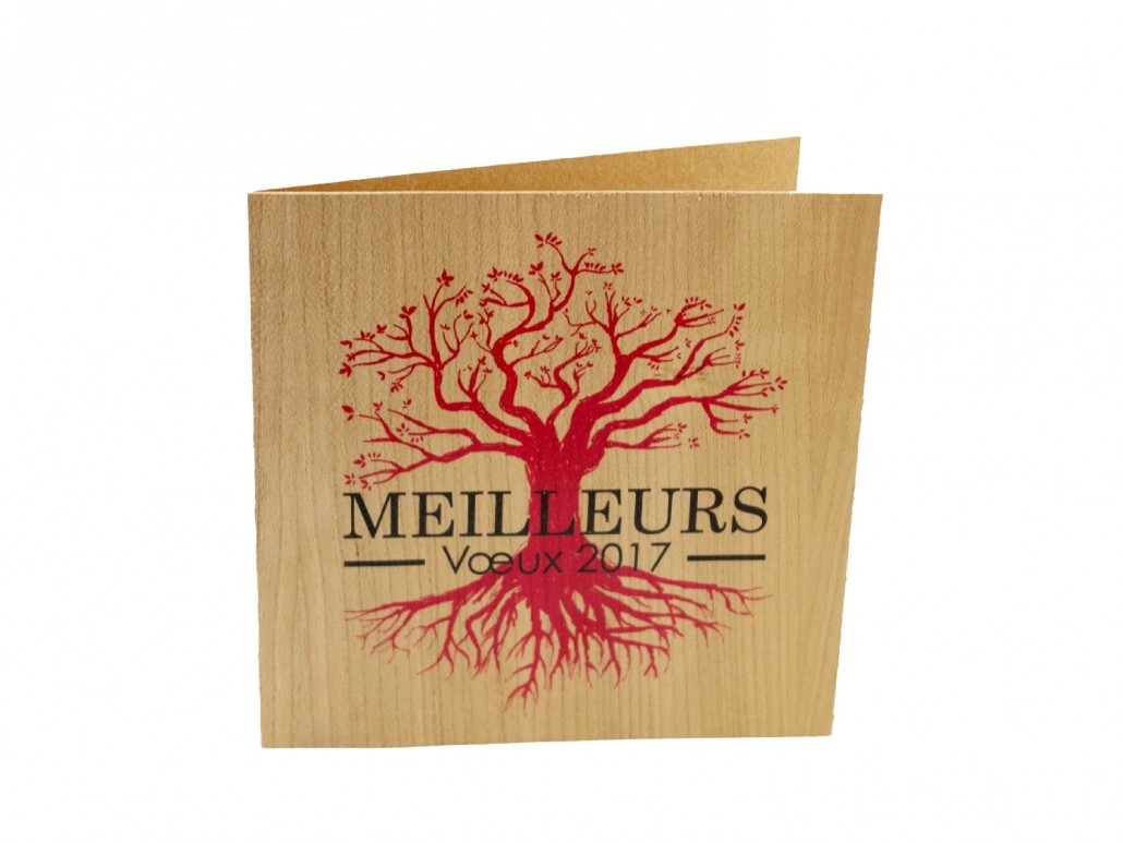 Carte De Voeux Bois Certifié - Made in France -