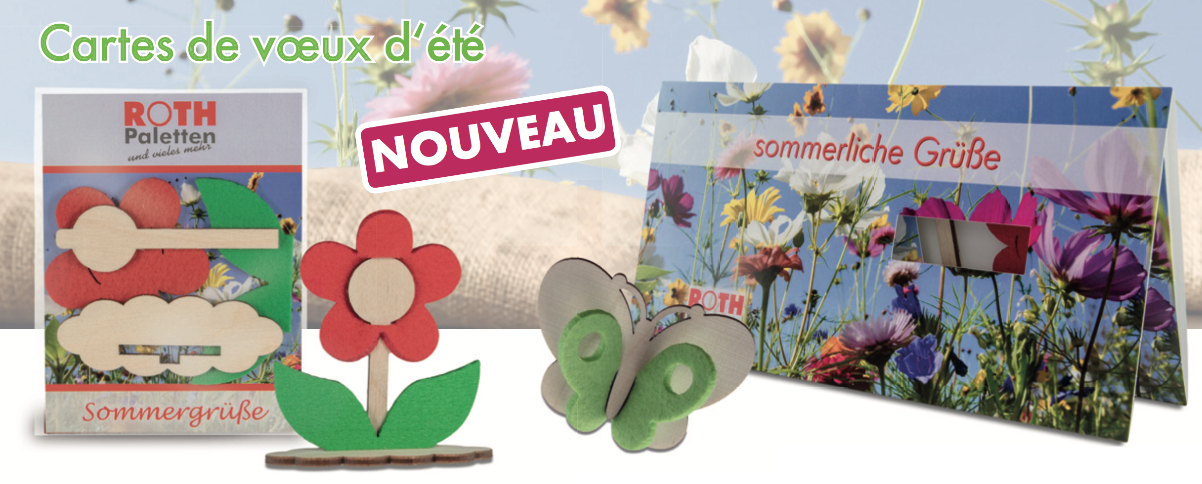 Carte de Voeux Fleur En Bois - Made In Europe