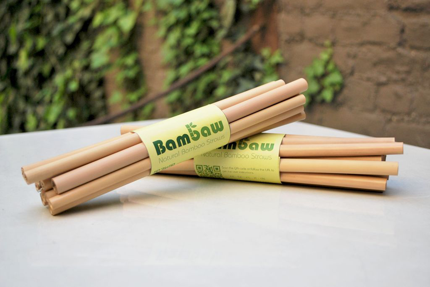 Pailles en bambou réutilisable -