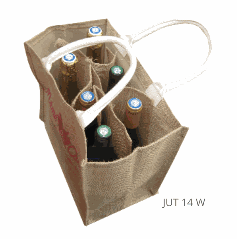 Porte-bouteille en toile de jute écologique - 2