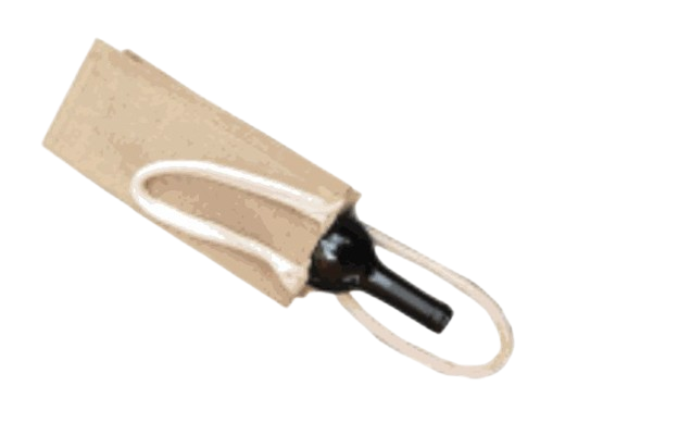 Porte-bouteille en toile de jute écologique