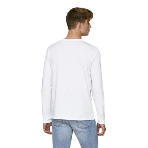 T-shirt coton bio à col rond manches longues -