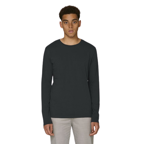 T-shirt coton bio à col rond manches longues -