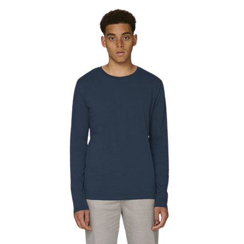 T-shirt coton bio à col rond manches longues -