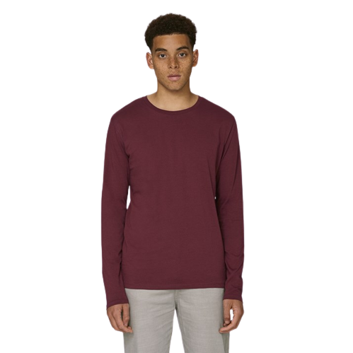 T-shirt coton bio à col rond manches longues -
