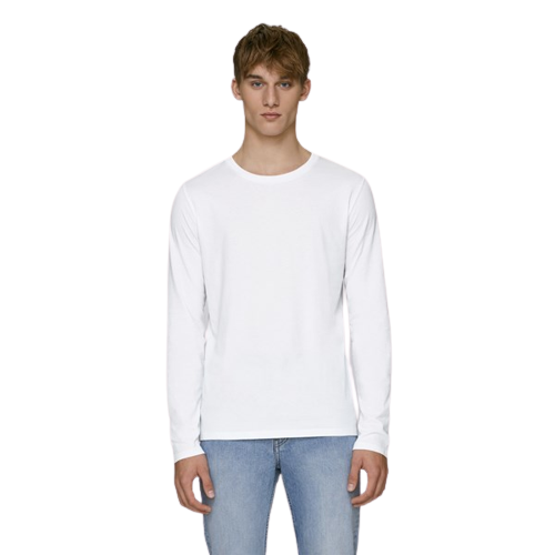 T-shirt coton bio à col rond manches longues