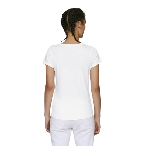 T-shirt coton bio elegant pour femme à col V -