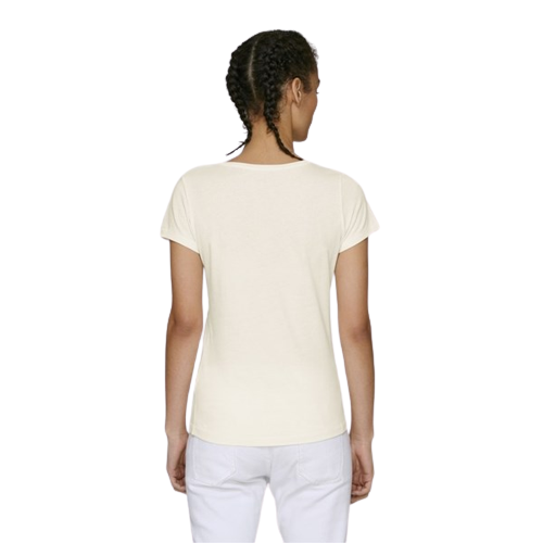 T-shirt coton bio elegant pour femme à col V -