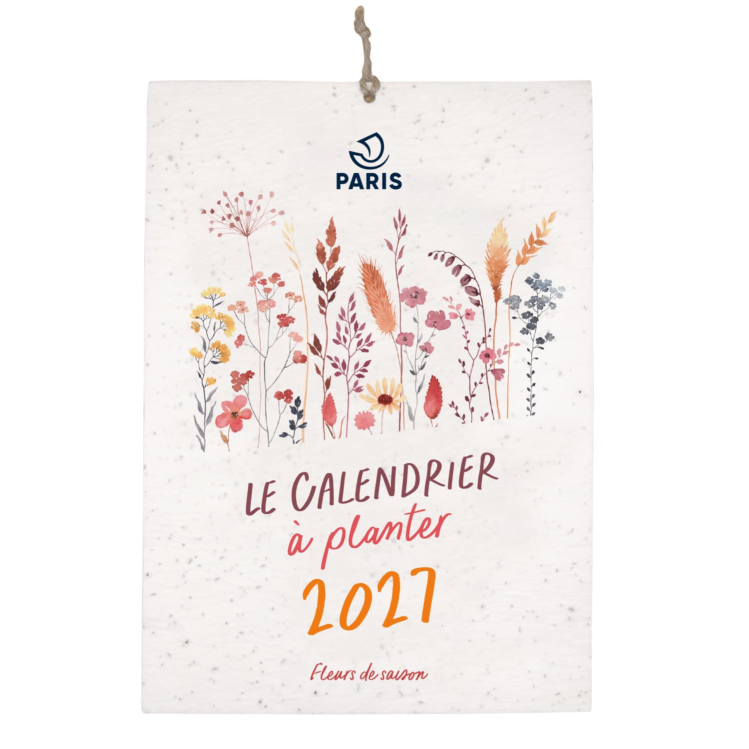 Calendrier papier ensemencé à planter - format A4
