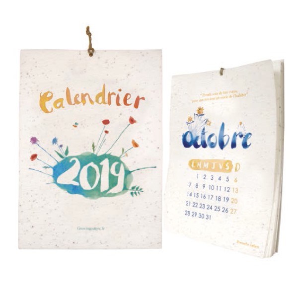 Calendrier papier ensemencé à planter - format A4 - 7