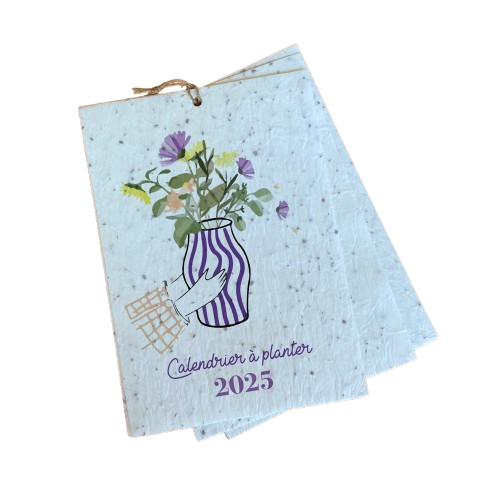 Calendrier papier ensemencé à planter - format A4