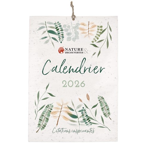 Calendrier papier ensemencé à planter - format A4