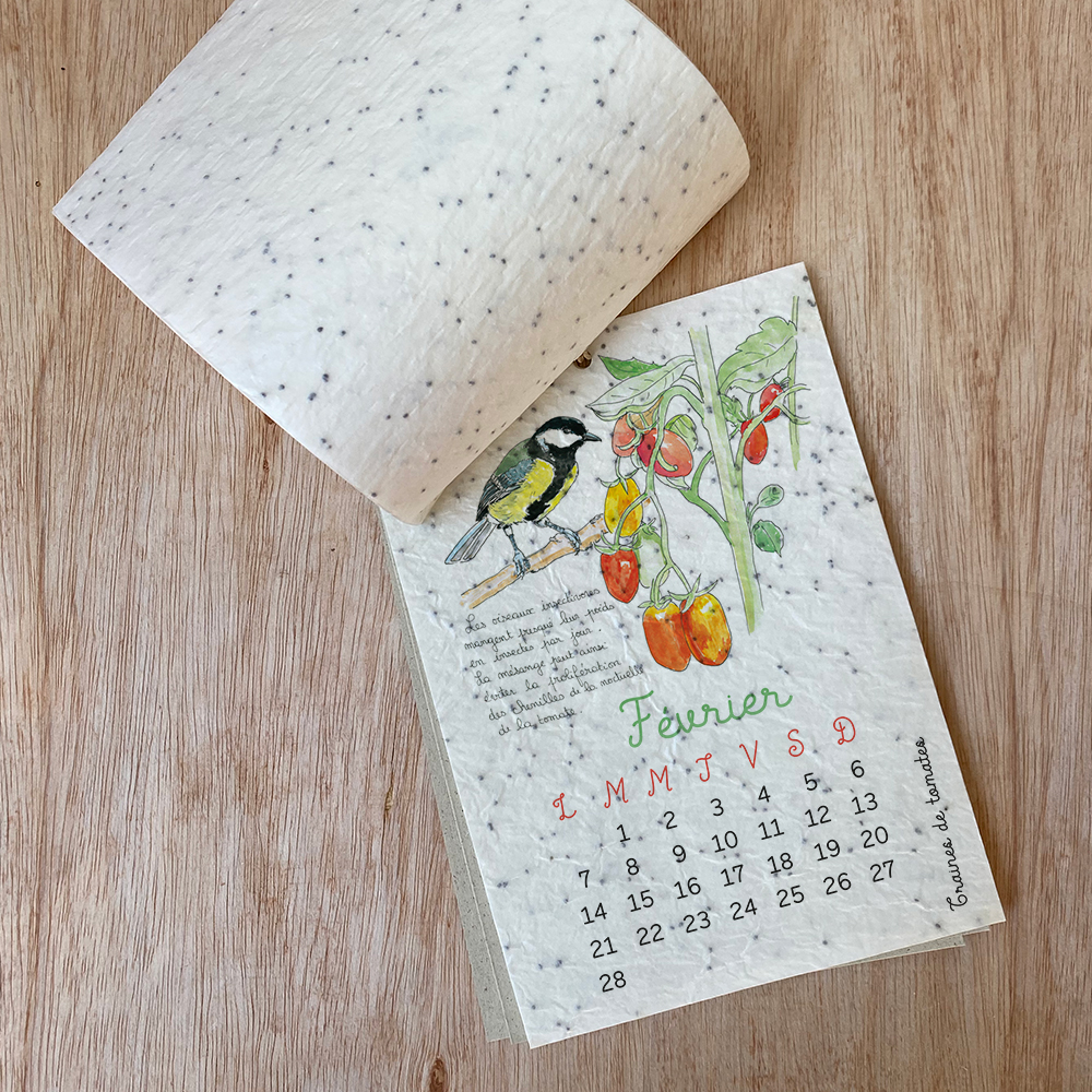 Calendrier papier ensemencé à planter - format A5 - 5