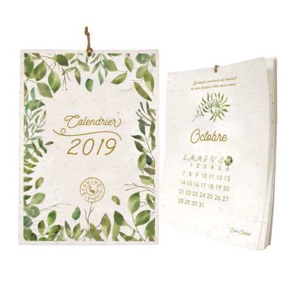 Calendrier papier ensemencé à planter - format A5
