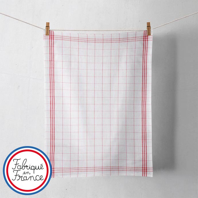 Torchon A Carreaux en coton - Made in France -