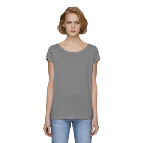 T-shirt femme à effet drapé avec col bateau -