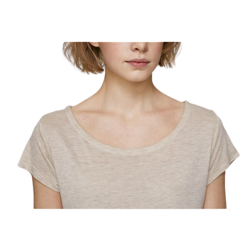 T-shirt femme à effet drapé avec col bateau -