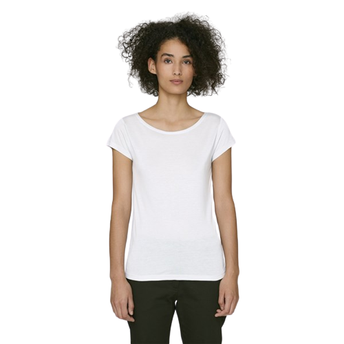 T-shirt femme à effet drapé avec col bateau