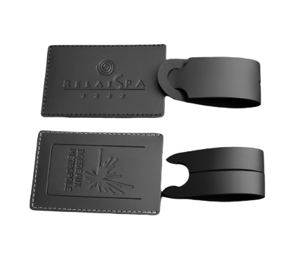 Etiquette à bagage en cuir recyclé synderme -