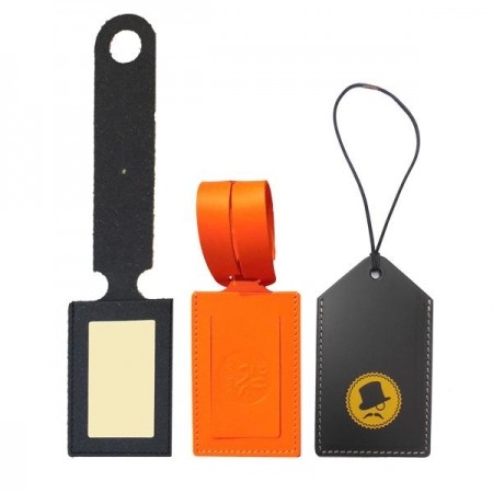 Etiquette à bagage en cuir recyclé synderme