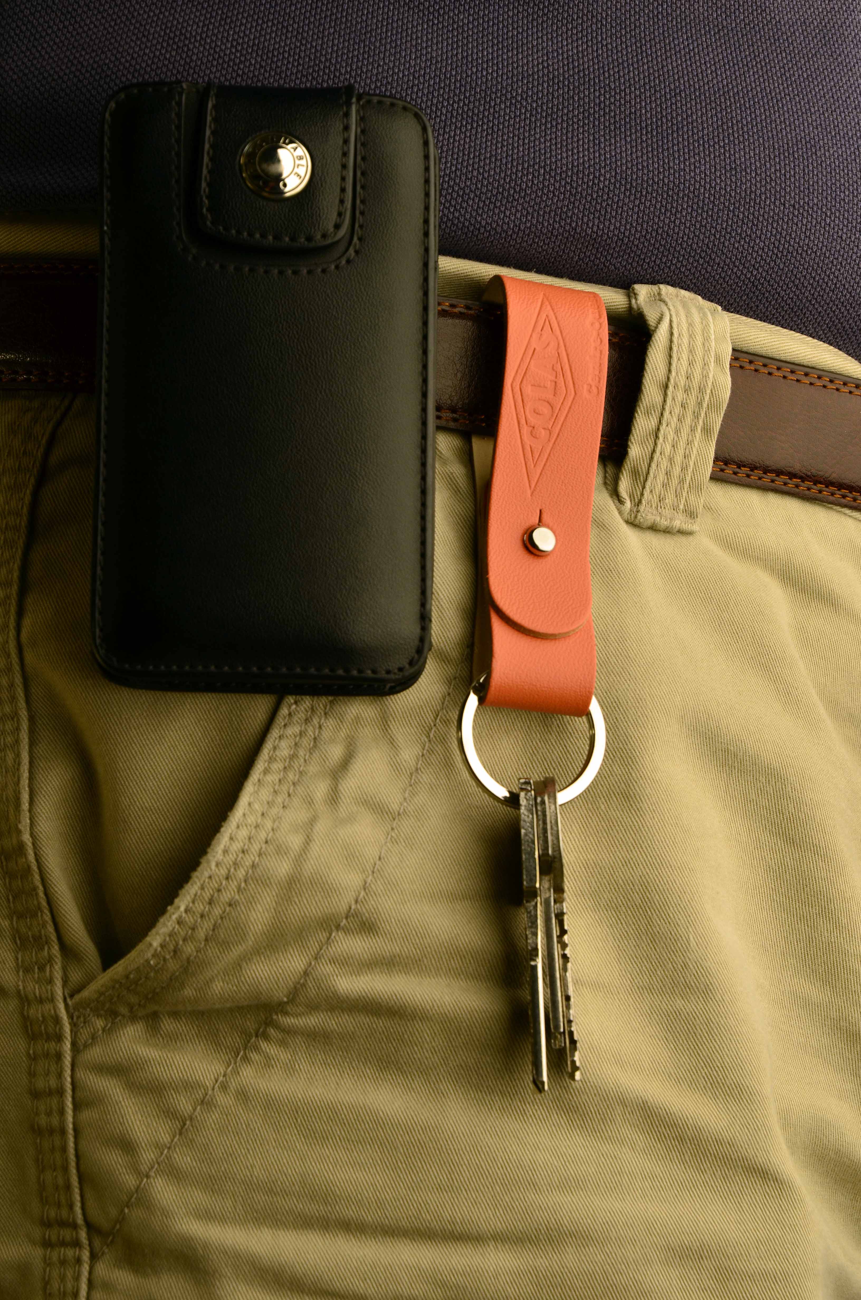 Porte-clé en cuir recyclé - Made In France -