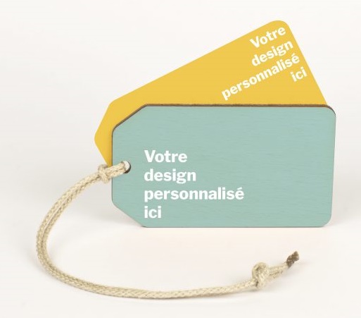 Etiquette de bagage en bois made in France - 4