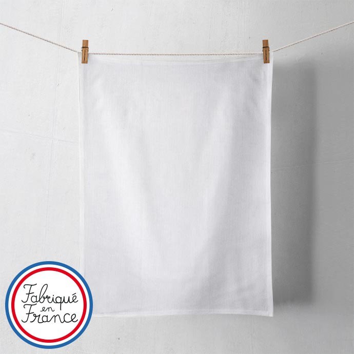 Torchon Blanc 100% coton - Made in France - 1