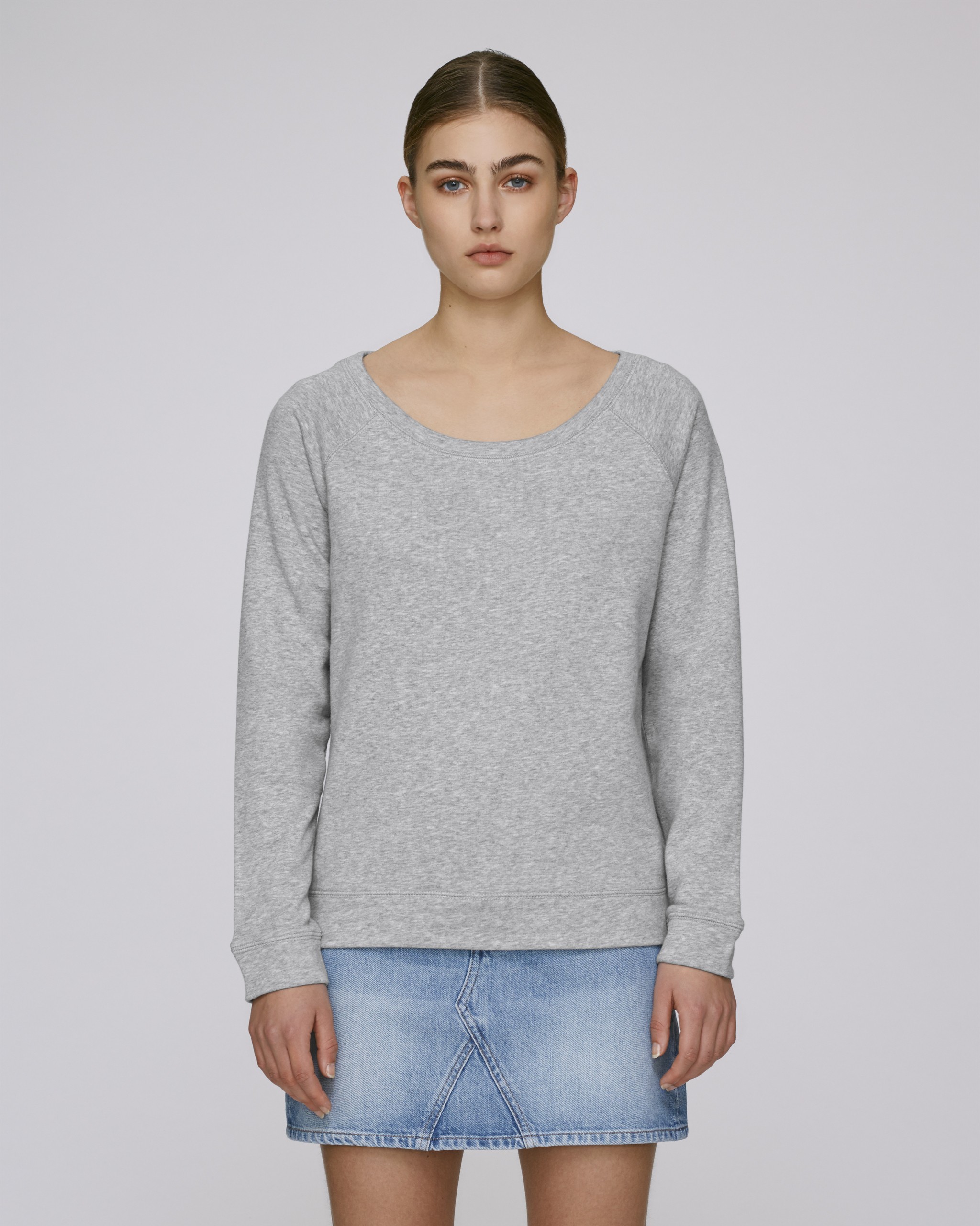 Sweatshirt en coton bio encolure dégagée -