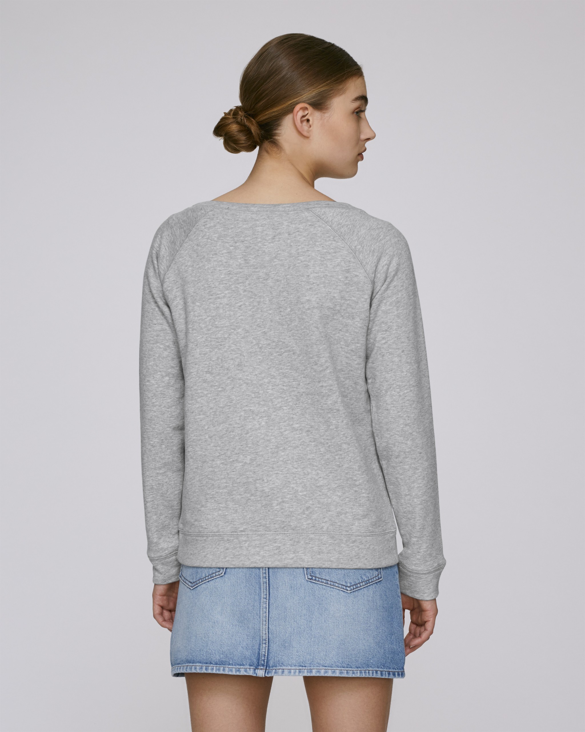 Sweatshirt en coton bio encolure dégagée -