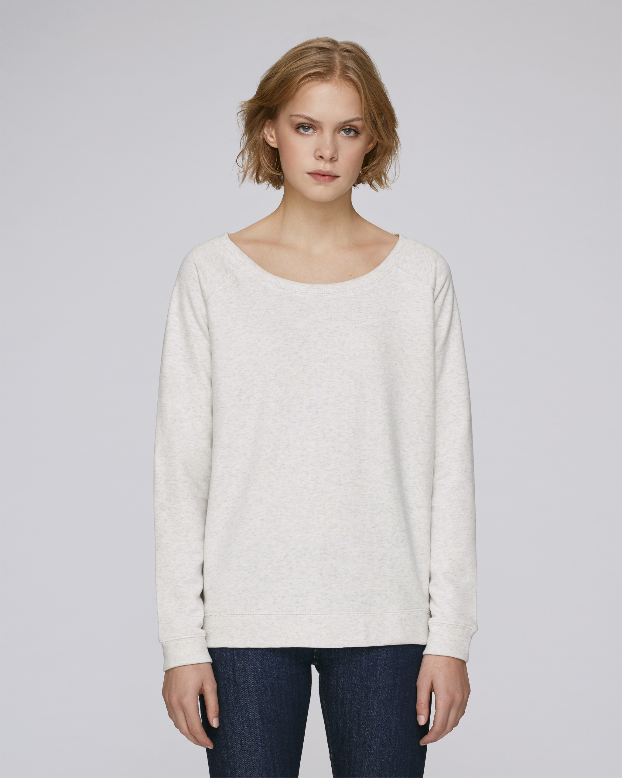 Sweatshirt en coton bio encolure dégagée -
